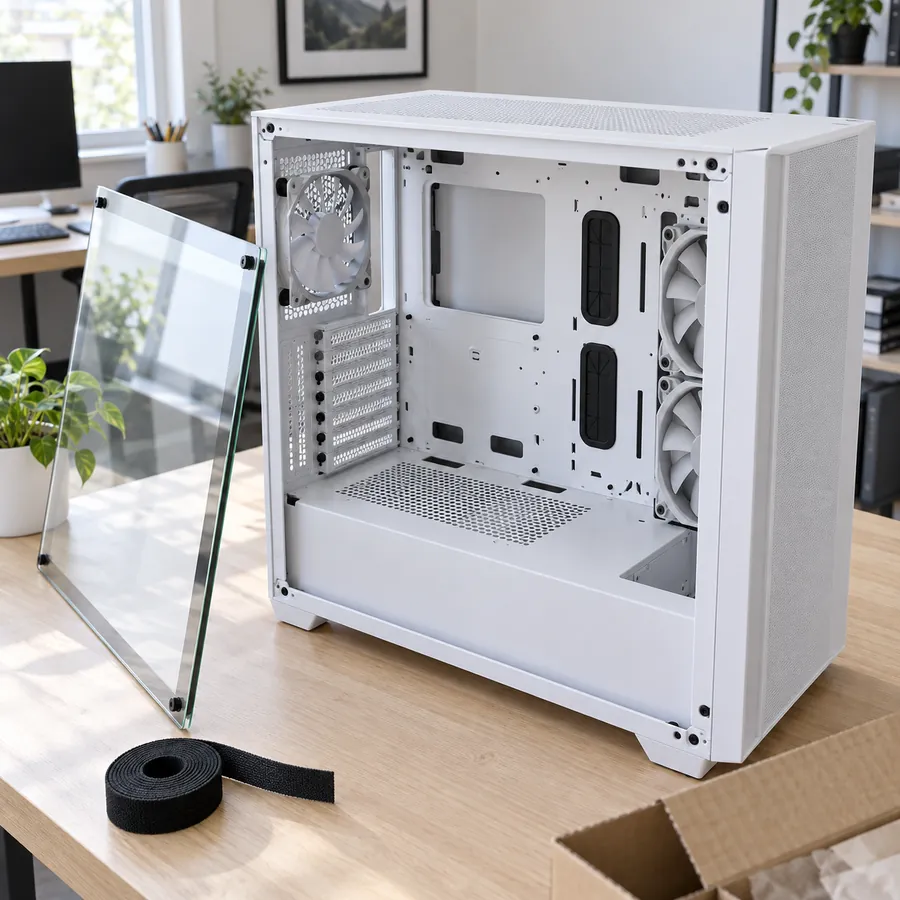 Case mid-tower bianco con vetro temperato